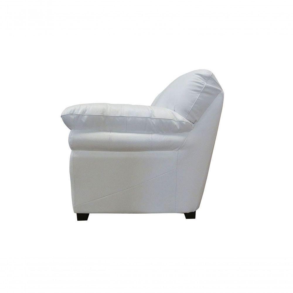 Conjunto Sofá De Couro Gana 3 E 2 Lugares Branco Pigmentado - Mempra Design - 6