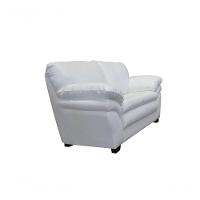 Conjunto Sofá De Couro Gana 3 E 2 Lugares Branco Pigmentado - Mempra Design