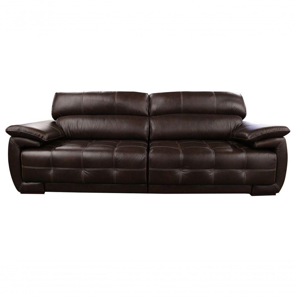 Sofá Retrátil E Reclinável De Couro Filipinas 2,60 M Preto Iguana - Mempra Design - 1