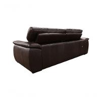 Sofá Retrátil E Reclinável De Couro Filipinas 2,60 M Preto Iguana - Mempra Design - 5