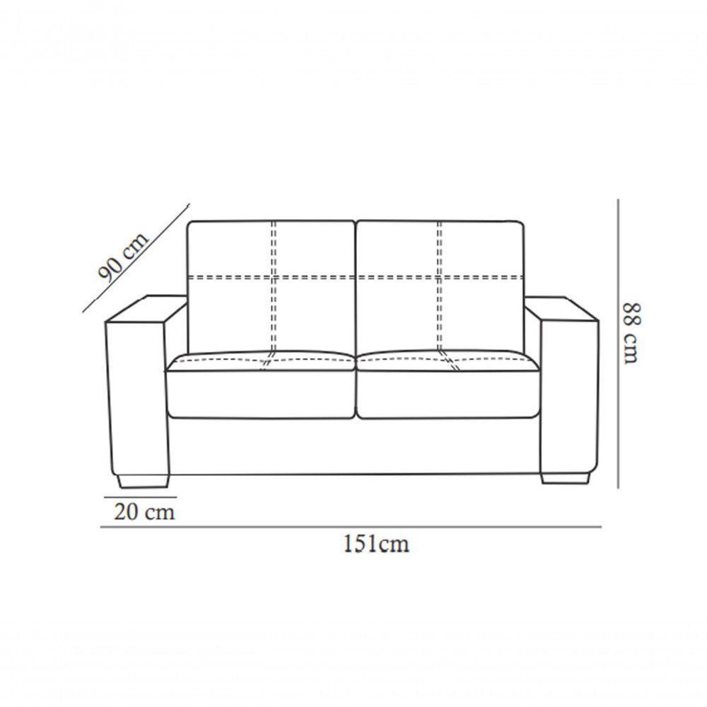Sofá De Couro Punto 2 Lugares Preto Pigmentado - Mempra Design - 4