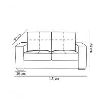 Sofá De Couro Punto 2 Lugares Preto Pigmentado - Mempra Design - 4