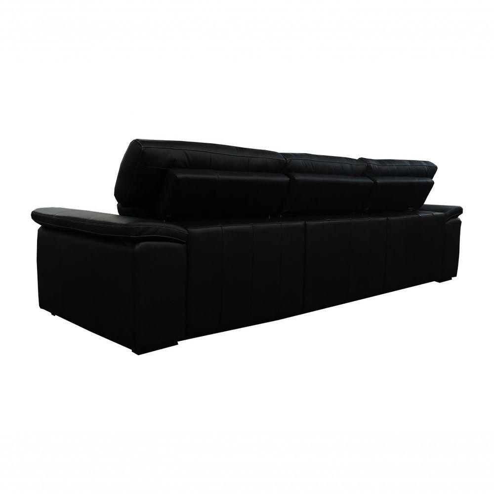 Sofá Retrátil E Reclinável De Couro Queen (3 Módulos) 3,60 M Preto Pigmentado - Mempra Design - 7