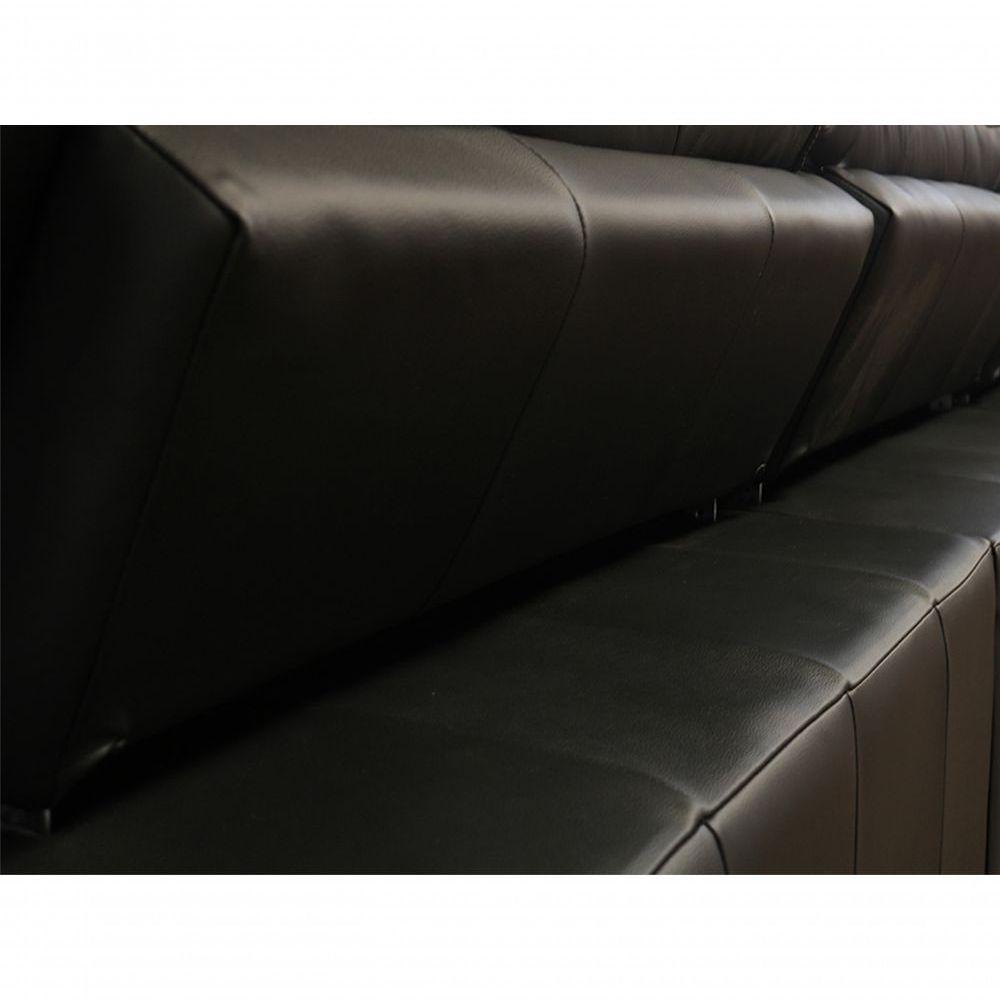 Sofá Retrátil E Reclinável De Couro Queen (3 Módulos) 3,60 M Preto Pigmentado - Mempra Design - 8