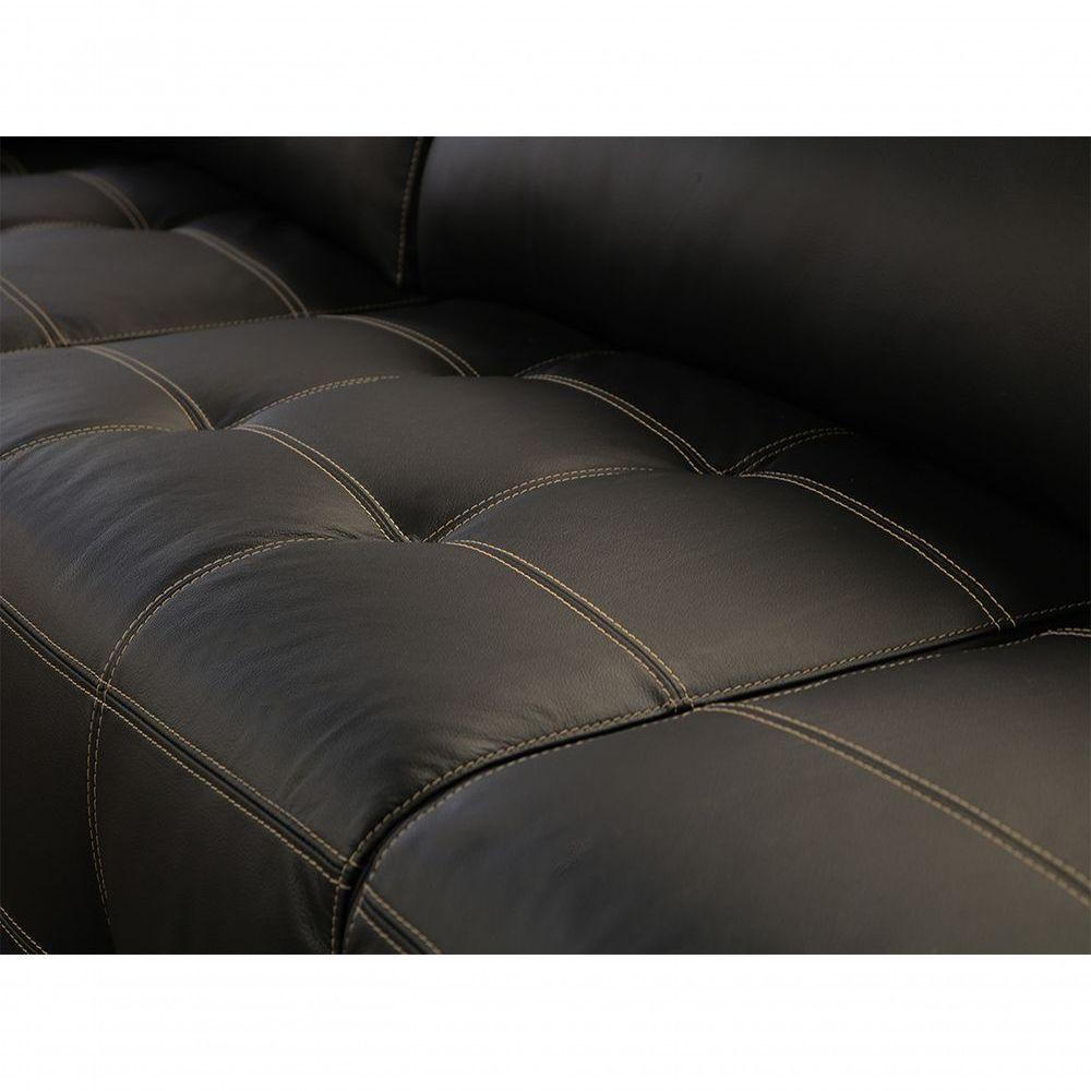 Sofá Retrátil E Reclinável De Couro Queen (3 Módulos) 3,60 M Preto Pigmentado - Mempra Design - 9