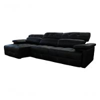 Sofá Retrátil E Reclinável De Couro Queen (3 Módulos) 3,60 M Preto Pigmentado - Mempra Design - 3