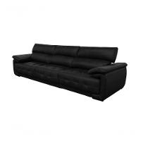 Sofá Retrátil E Reclinável De Couro Filipinas (3 Módulos) 3,60 M Preto Pigmentado- Mempra Design - 1