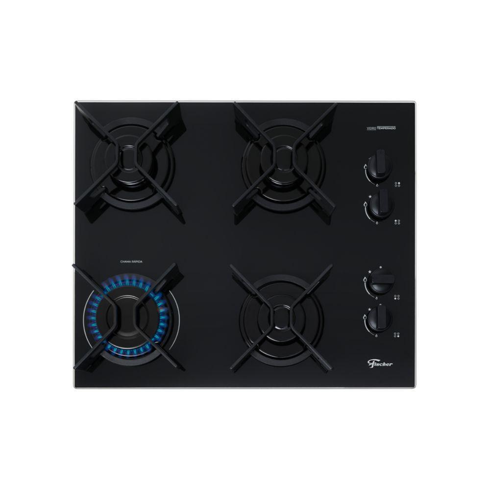 Fogao Cooktop 4 Bocas Fit Line Trempe Iron Fischer Preto Bivolt - 3