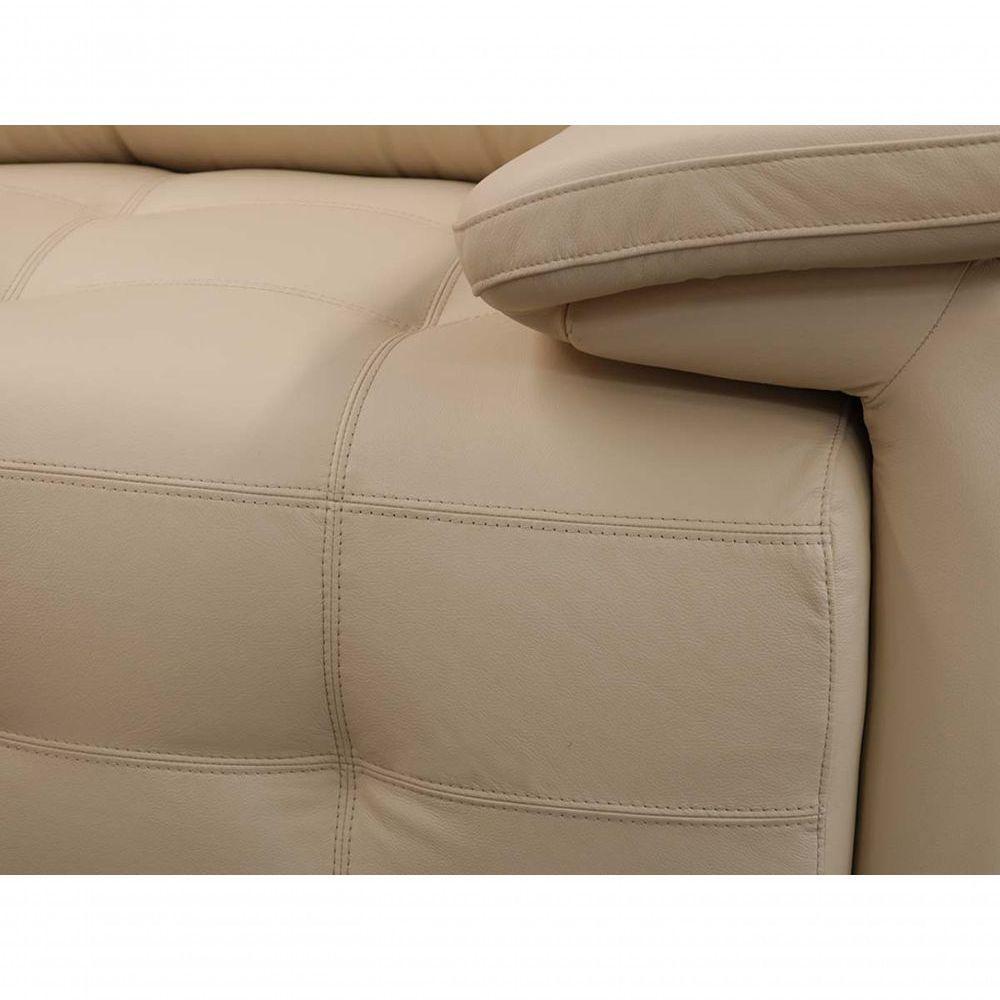 Sofá Retrátil E Reclinável De Couro Queen 2,40 M Manteiga Pigmentado - Mempra Design - 6
