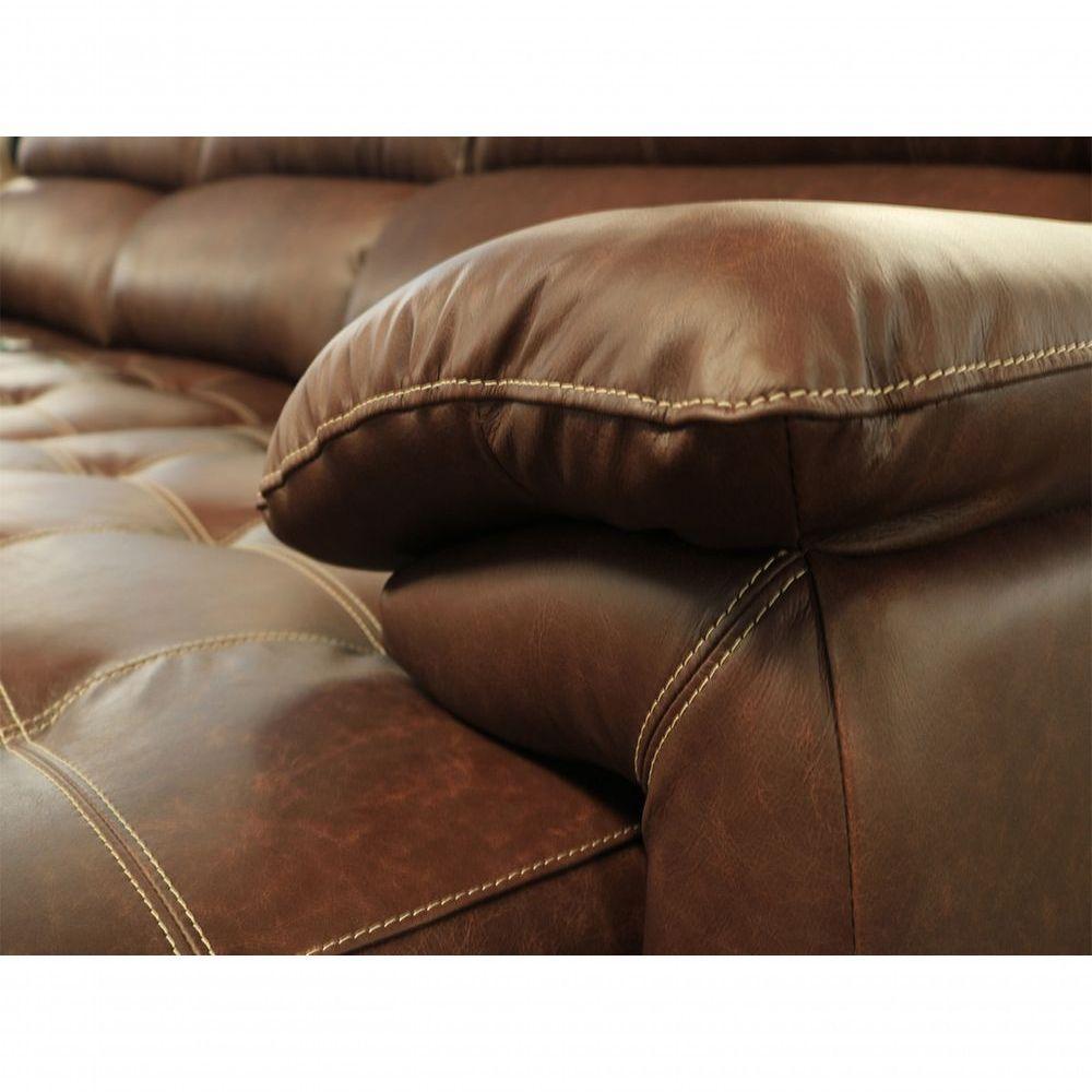 Sofá Retrátil E Reclinável De Couro Filipinas (3 Módulos) 3,30 M Soft Tabaco - Mempra Design - 10