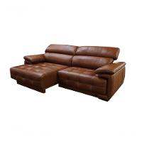 Sofá Retrátil E Reclinável De Couro Filipinas 2,60 M Conhaque Com Brilho - Mempra Design - 2