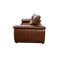 Sofá Retrátil E Reclinável De Couro Filipinas 2,60 M Conhaque Com Brilho - Mempra Design - 5