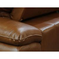 Sofá Retrátil E Reclinável De Couro Filipinas 2,60 M Conhaque Com Brilho - Mempra Design - 8