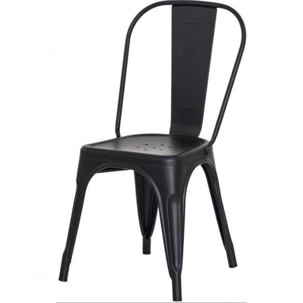 Kit Com 8 Cadeiras Empilhavel Tolix Preto Fosca Estilo Industrial E Conforto Para Qualquer Ambiente - 2