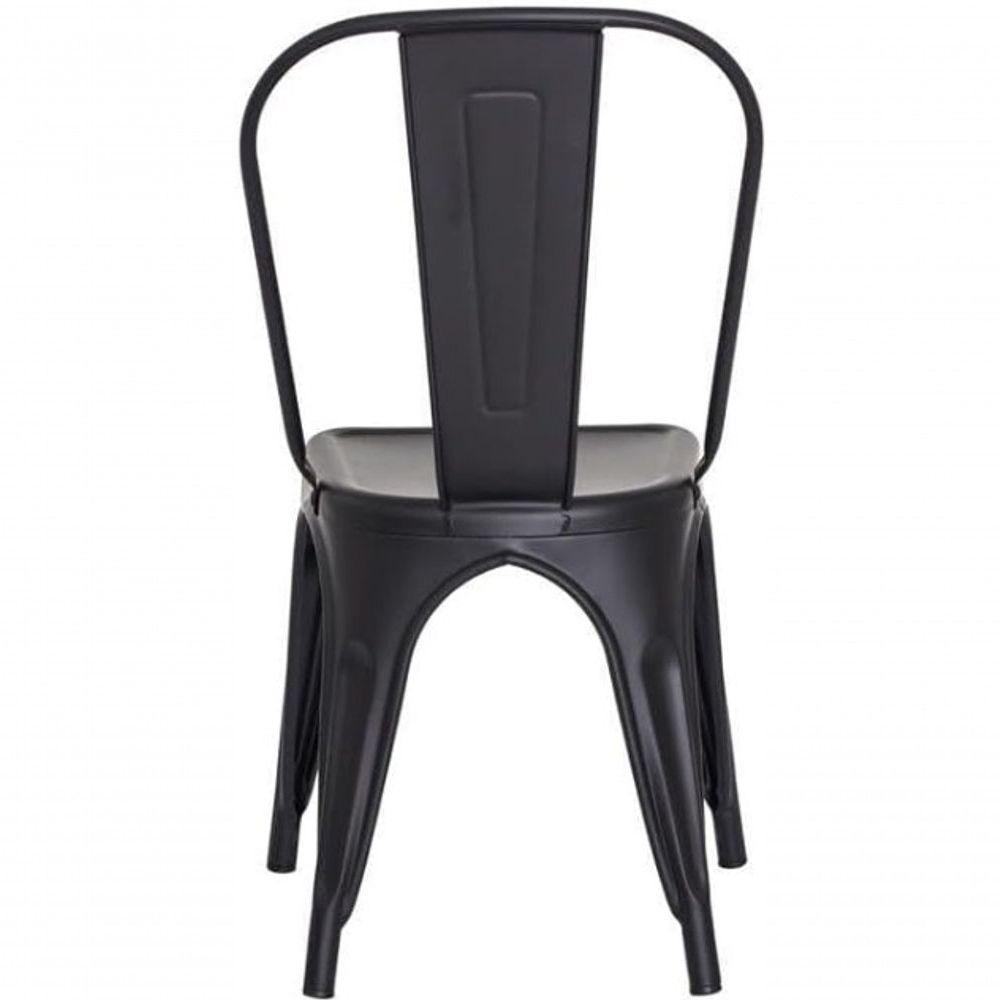 Kit Com 8 Cadeiras Empilhavel Tolix Preto Fosca Estilo Industrial E Conforto Para Qualquer Ambiente - 4