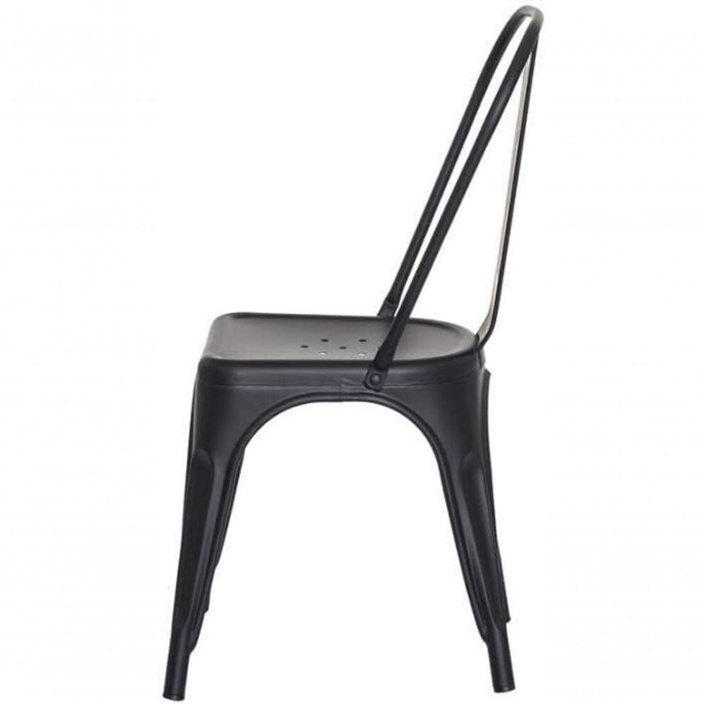 Kit Com 8 Cadeiras Empilhavel Tolix Preto Fosca Estilo Industrial E Conforto Para Qualquer Ambiente - 5