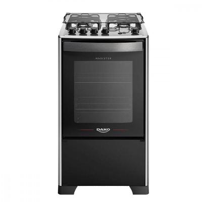 Fogão de Piso 4 Bocas a Gás Dako Magister Mesa Inox Automático Preto Bivolt