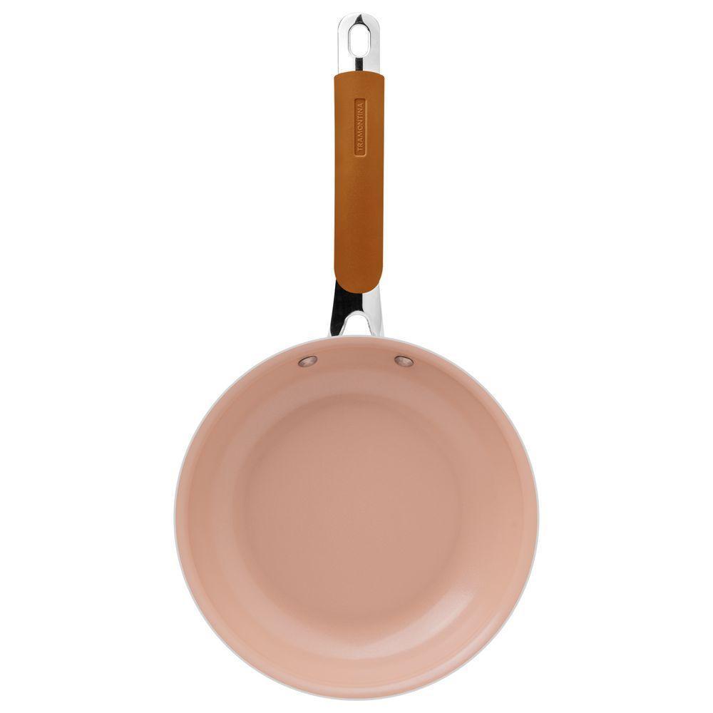 Frigideira Tramontina Romagna Em Alumínio Com Revestimento Interno Cerâmico E Externo Em Inox Polido Marfim 30 Cm - 1