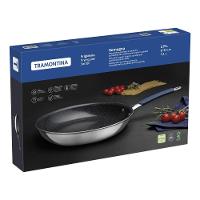 Frigideira Tramontina Romagna Em Alumínio Com Revestimento Interno Cerâmico E Externo Em Inox Polido Black Stone 30 Cm - 7