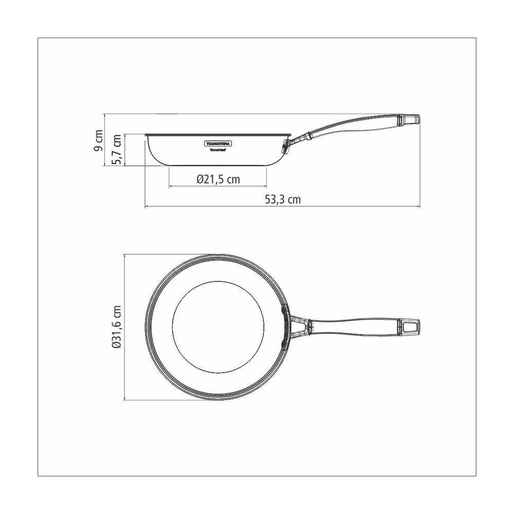 Frigideira Tramontina Grano Em Aço Inox Com Corpo Triplo E Revestimento Interno Cerâmico Grafite 30 Cm - 5