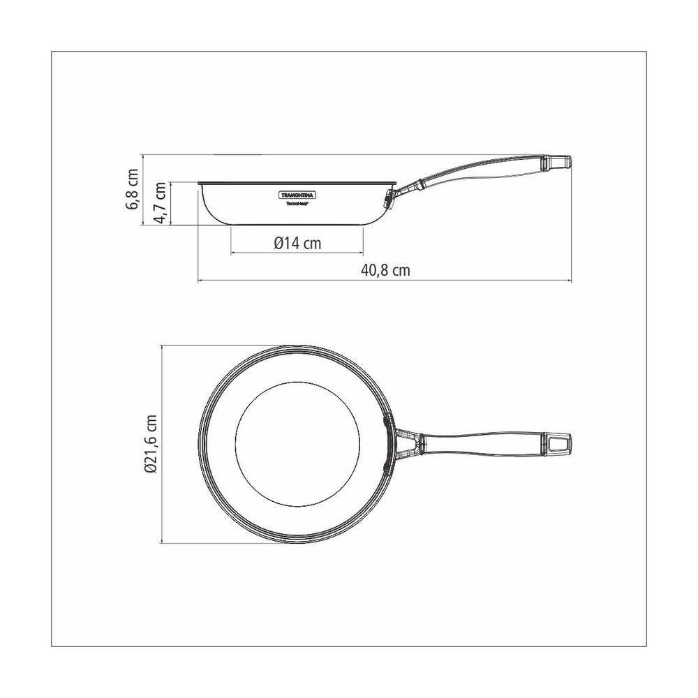 Frigideira Tramontina Grano Em Aço Inox Com Corpo Triplo E Revestimento Interno Cerâmico Grafite 20 Cm - 3