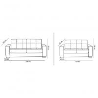 Conjunto Sofá De Couro Punto 3 Lugares Preto Pigmentado - Mempra - 8