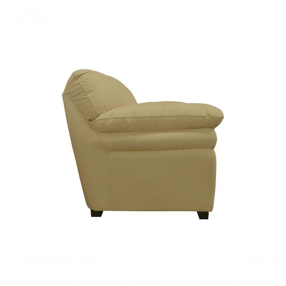 Conjunto Sofá De Couro Gana 3 E 2 Lugares Bege Ivory - Mempra Design - 3