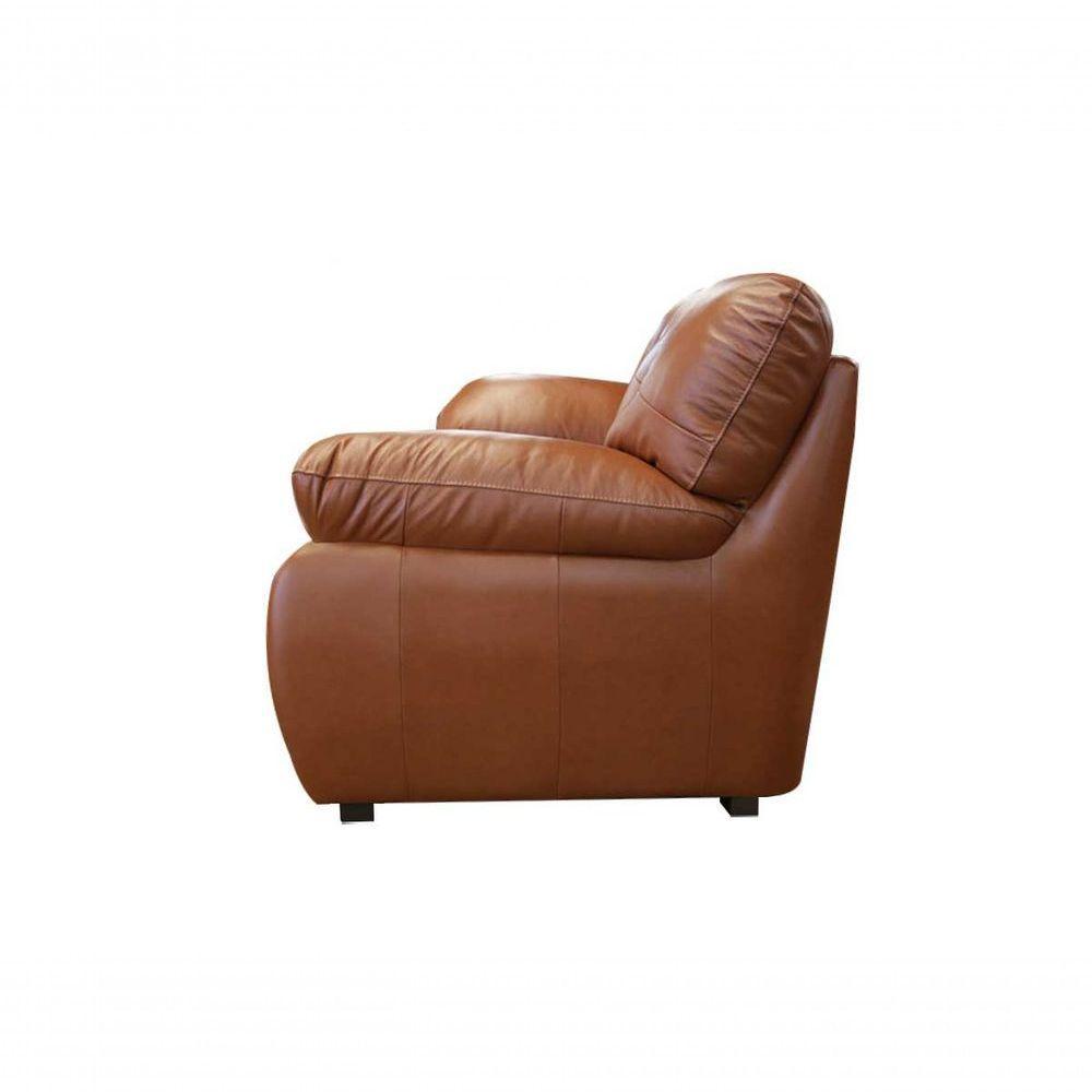 Sofá De Couro Marselha 2 Lugares Conhaque Com Brilho - Mempra - 4