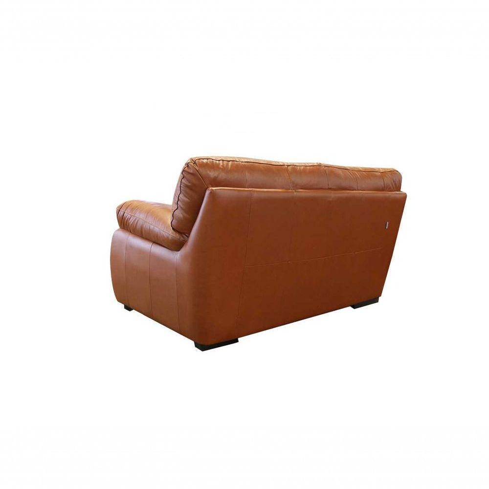 Sofá De Couro Marselha 2 Lugares Conhaque Com Brilho - Mempra - 5