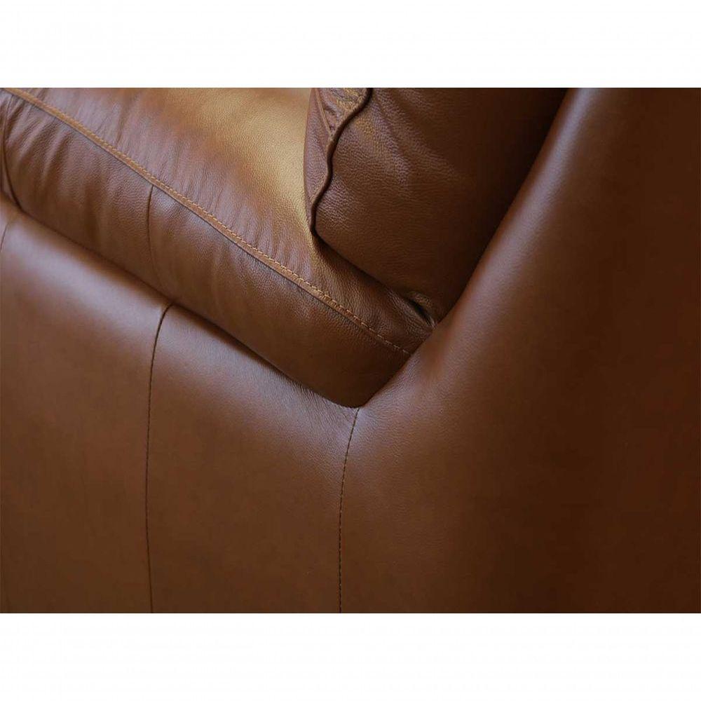 Sofá De Couro Marselha 2 Lugares Conhaque Com Brilho - Mempra - 8