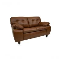 Sofá De Couro Marselha 2 Lugares Conhaque Com Brilho - Mempra - 2