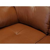 Sofá De Couro Marselha 2 Lugares Conhaque Com Brilho - Mempra - 7