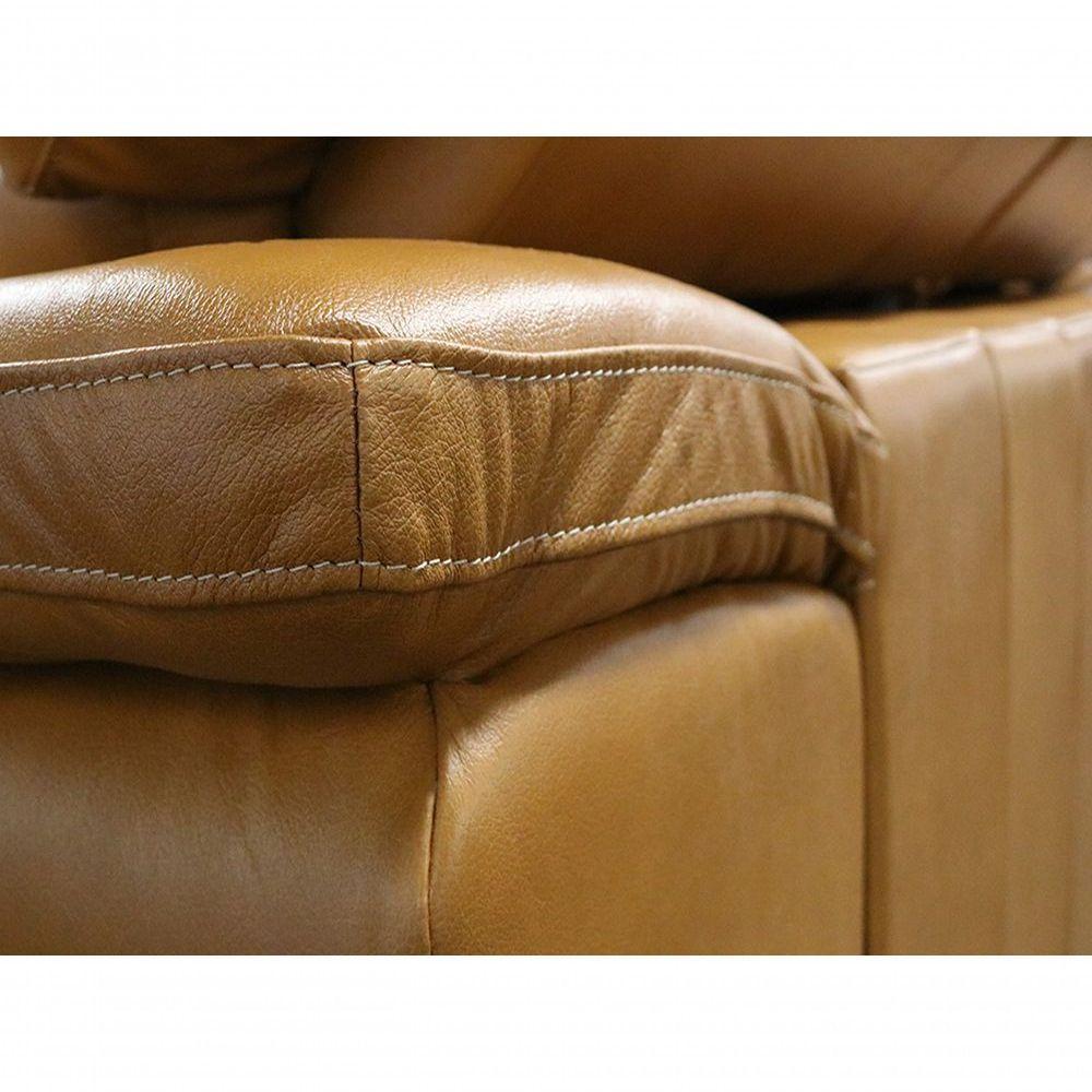 Sofá Retrátil E Reclinável De Couro Queen 2,40 M Caramelo - Mempra Design - 7