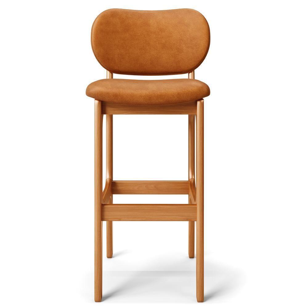 Kit 04 Banquetas Alta Bar Cozinha Sala Jantar Fixa Betta L02 Imbuia Couríssimo Canela - Lyam Decor - 3