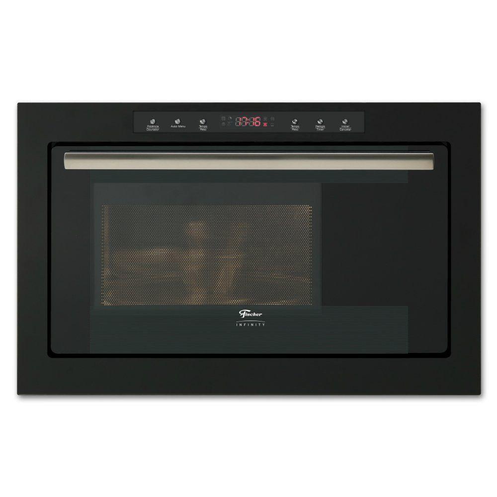 Forno Micro Ondas De Embutir Infinity 25 Litros Inox Fischer Preto 110V - 1