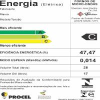 Forno Micro Ondas De Embutir Infinity 25 Litros Inox Fischer Preto 110V