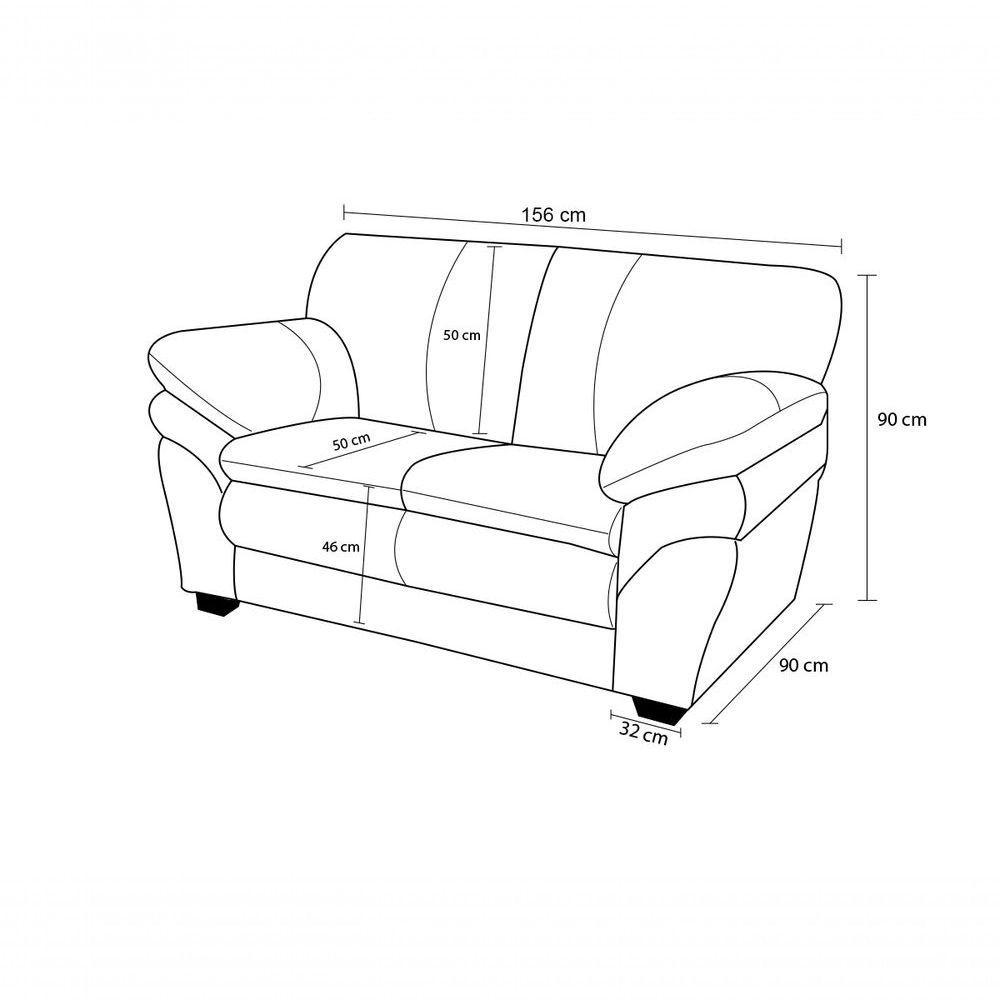 Sofá De Couro Gana 2 Lugares Branco Pigmentado - Mempra Design - 7