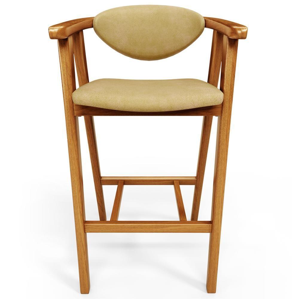 Kit 4 Banquetas Alta Para Cozinha Bancada Bar Sala De Jantar Fixa Cecília L02 Couríssimo Casco Fendi - Lyam Decor - 3