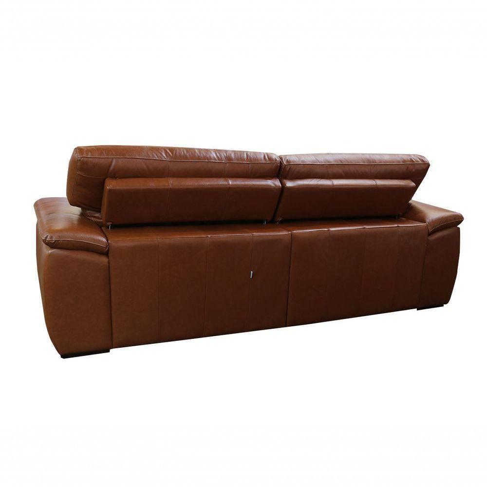 Sofá Retrátil E Reclinável De Couro Filipinas 2,20 M Conhaque Com Brilho - Mempra Design - 8