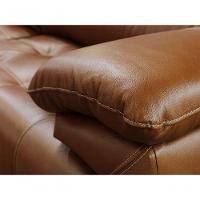 Sofá Retrátil E Reclinável De Couro Filipinas 2,20 M Conhaque Com Brilho - Mempra Design - 2