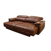 Sofá Retrátil E Reclinável De Couro Filipinas 2,20 M Conhaque Com Brilho - Mempra Design