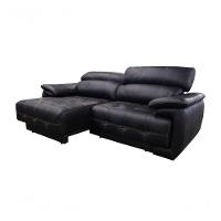 Sofá Retrátil E Reclinável De Couro Filipinas 2,40 M Preto Pigmentado - Mempra Design - 3