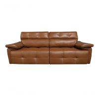 Sofá Retrátil E Reclinável De Couro Queen 2,40 M Brown - Mempra Design - 1