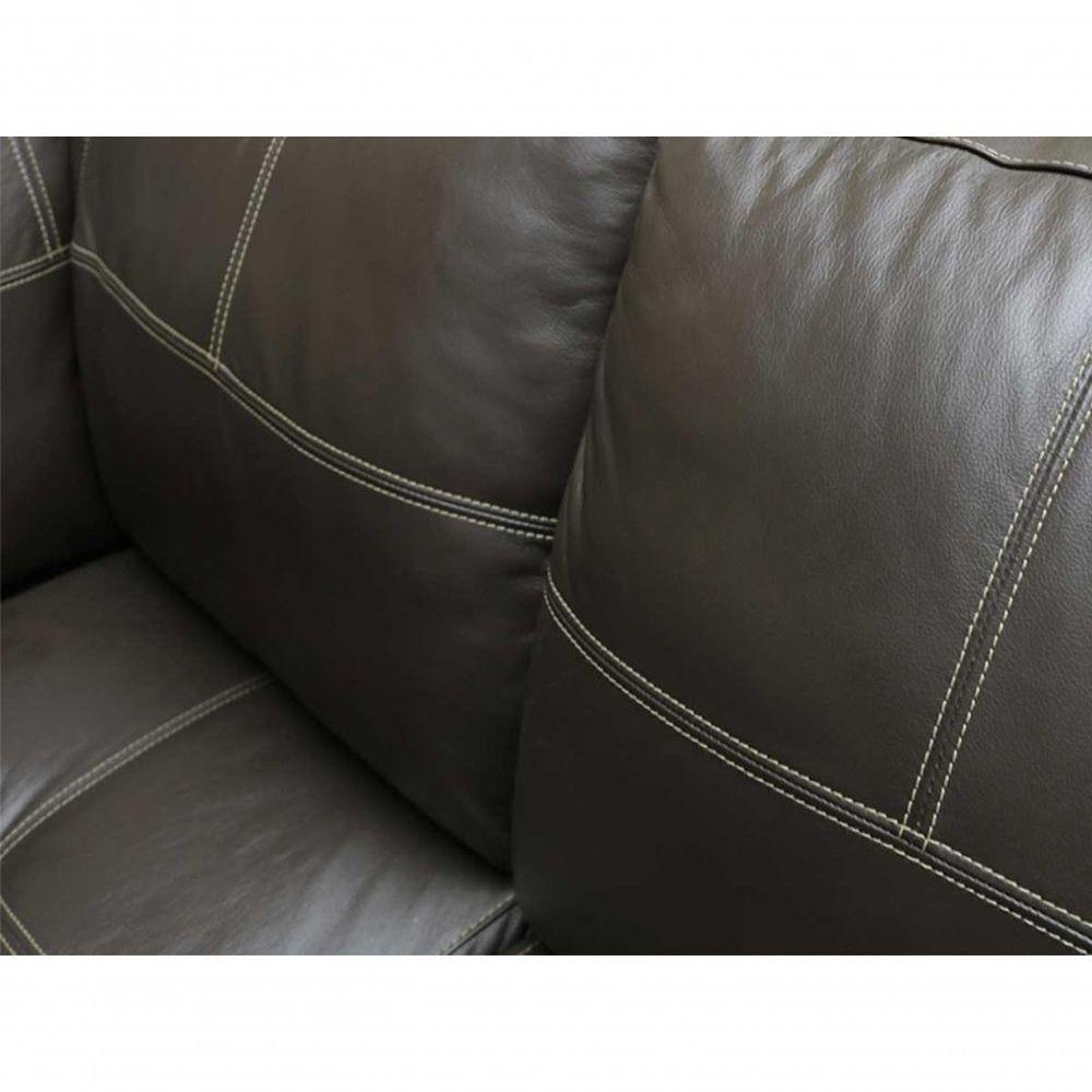 Sofá De Couro Canto Marrocos 3 Lugares Com Chaise Direita Marrom Pigmentado - Mempra Design - 8