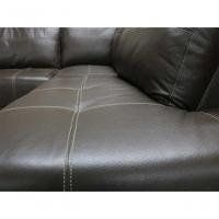 Sofá De Couro Canto Marrocos 3 Lugares Com Chaise Direita Marrom Pigmentado - Mempra Design