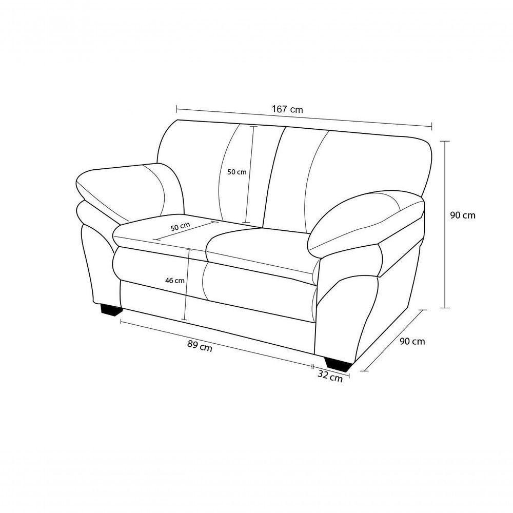 Sofá De Couro Gana 2 Lugares Preto Pigmentado - Mempra Design - 6