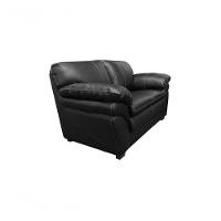 Sofá De Couro Gana 2 Lugares Preto Pigmentado - Mempra Design - 3