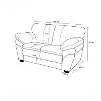 Sofá De Couro Gana 2 Lugares Preto Pigmentado - Mempra Design