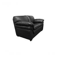 Sofá De Couro Gana 2 Lugares Preto Pigmentado - Mempra Design - 5