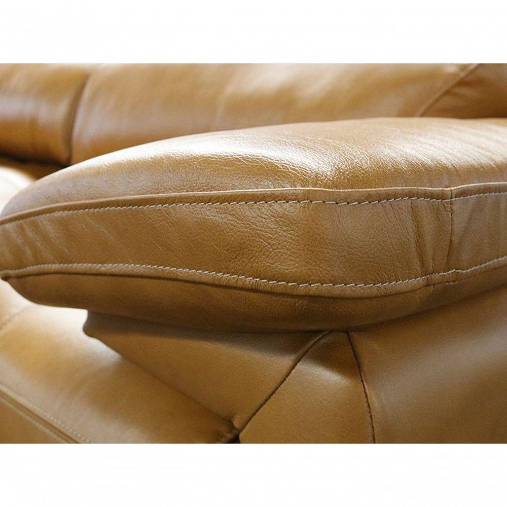 Sofá Retrátil E Reclinável De Couro Queen 2,60 M Caramelo - Mempra Design - 9